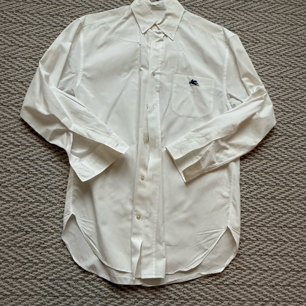 Etro White Monogram Classic Long Sleeve Shirt